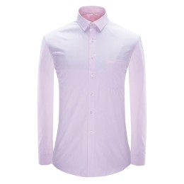 Customized Men's Pink Long Sleeve Shirt Design Front Chest Pocket Diagonal Stripes Electrical Appliance Sales Shirt Supplier 45% Cotton 55% Polyester CHENSHANG YM4504 SKR039 Customized Men's Pink Long Sleeve Shirt Design Front Chest Pocket Diagonal Stripes Electrical Appliance Sales Shirt Supplier 45% Cotton 55% Polyester CHENSHANG YM4504 SKR039